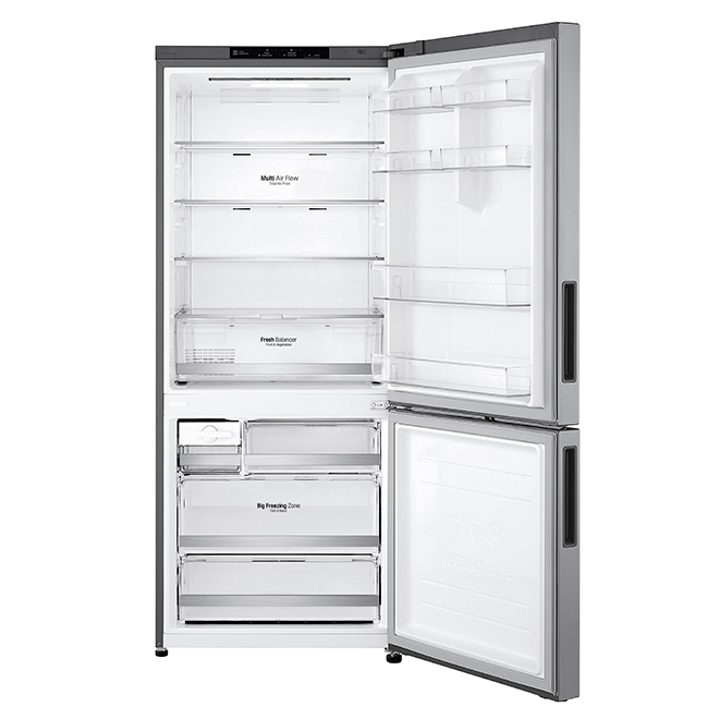 LG Bottom-Freezer Refrigerator - Energy Star - 28-in - 15-cu ft - Platinum Silver