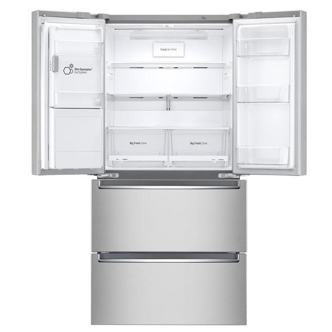 LG 18.3-cu ft 4-Door Ice Maker Stainless Steel Refrigerator with SmartThinQ