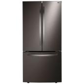 Réfrigérateur à portes françaises LG avec système Smart Cooling, 33 po, 23,9 pi³, acier inoxydable noir