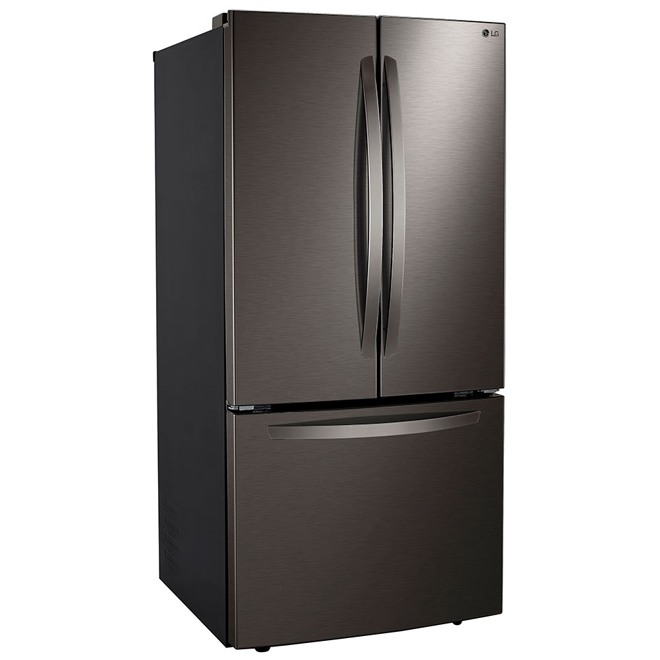 LG French Door Refrigerator with Smart Cooling System - 33-in - 23.9-cu ft - Black Stainless Steel