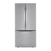 Réfrigérateur à portes françaises LG avec système Smart Cooling 33 po 25 pi³ acier inoxydable
