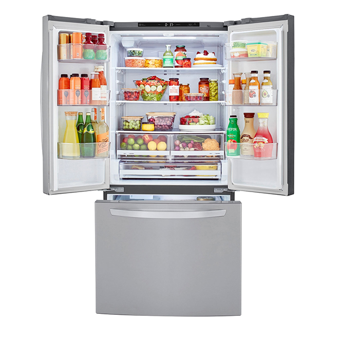 LG French Door Refrigerator with Smart Cooling System - 33-in - 25-cu ft - Stainless Steel