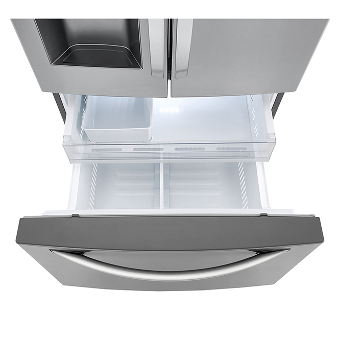 Réfrigérateur à portes françaises LG avec machine à glace, 33 po, 24,5 pi³, acier inoxydable