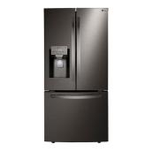 LG 33-in 24.5-cu ft Black Stainless Steel French Door Refrigerator with SmartThinQ