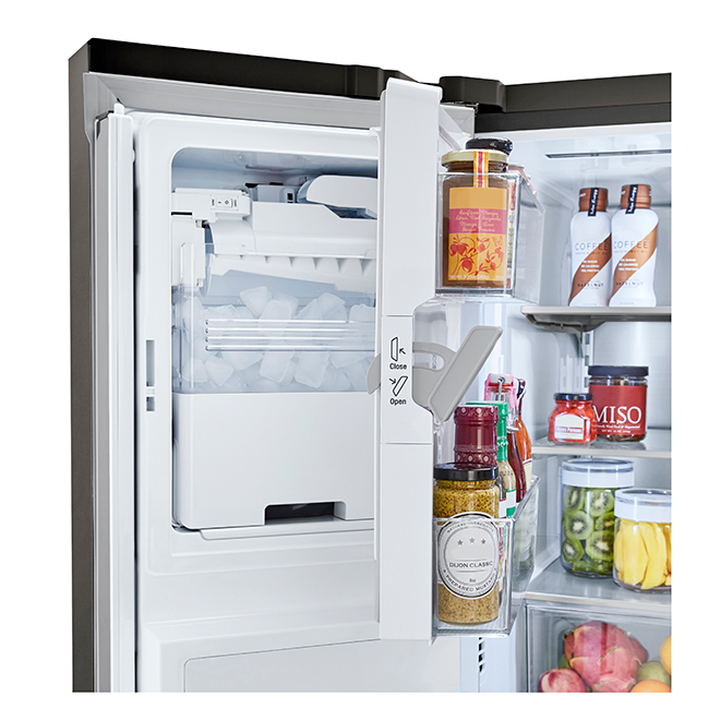 LG French Door Refrigerator with SmartThinQ - 33-in - 24.5-cu ft - Black Stainless Steel