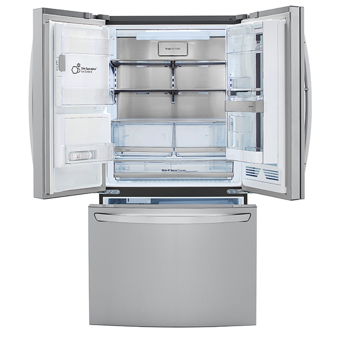 LG French Door Smart Refrigerator with InstaView - 36-in - 29.7-cu ft ...