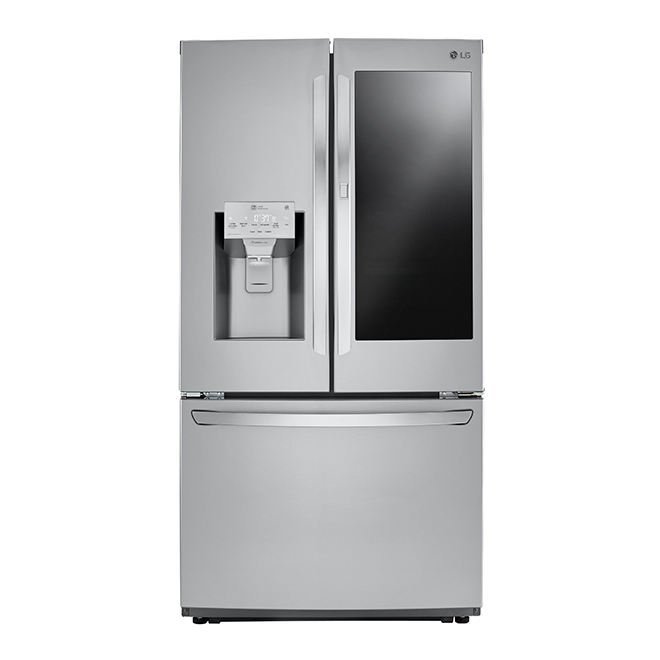 LG 36-in counter-depth Smart Refrigerator, InstaView Door-in-Door - 22-cu ft - Stainless Steel