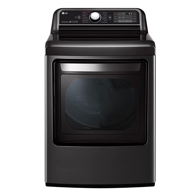 LG TurboSteam Electric Smart Dryer - 7.3-cu ft - Black Stainless Steel