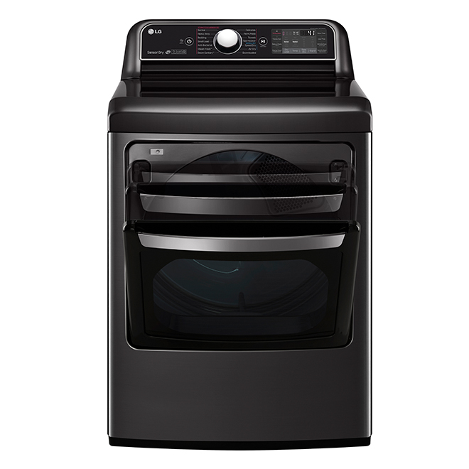 LG TurboSteam Electric Smart Dryer - 7.3-cu ft - Black Stainless Steel