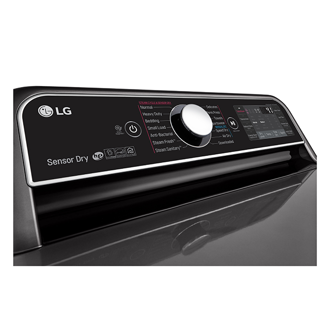 LG TurboSteam Electric Smart Dryer - 7.3-cu ft - Black Stainless Steel