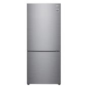 Réfrigérateur à congélateur en bas, 15 pi³, 28", argent platine