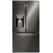 LG French Door Refrigerator with PrintProof Finish - 22 cu.ft. - 36-in - Black Stainless Steel
