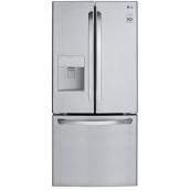 LG 30-in 21.8-cu ft Stainless Steel French Door Refrigerator with Water Dispenser