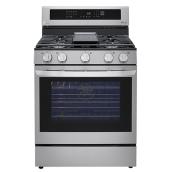 LG 5 Burners 30-in 5.8-cu ft Stainless Steel Gas Range with Air Fry