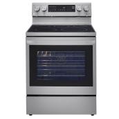 LG 5 Elements 6.3-cu ft 30-in Stainless Steel Electric Range with Air Fry InstaView Technology
