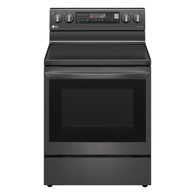 LG Freestanding Electric Range with Ceramic Glass Cooktop - 30-in - 6.3 cu. ft. - Black Stainless Steel