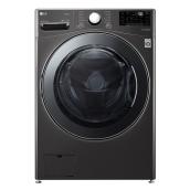 LG 5.2-cu ft Front Load Washer and Dryer Combo with Steam (Black Steel)