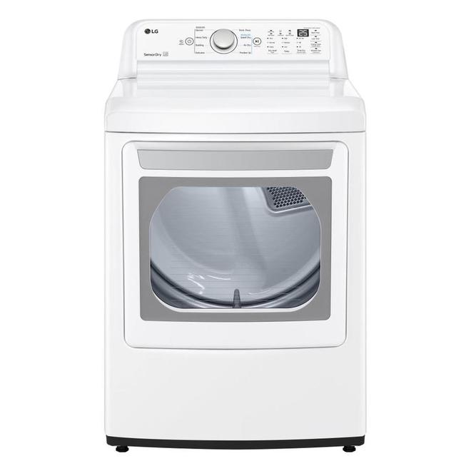 LG 7.3-cu ft Sensor Dry White Electric Dryer