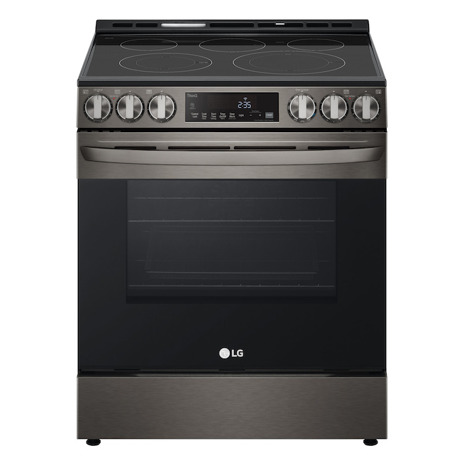 Cuisinière intelligente LG 6,3 pi³ 30 po friteuse à air acier inoxydable noir