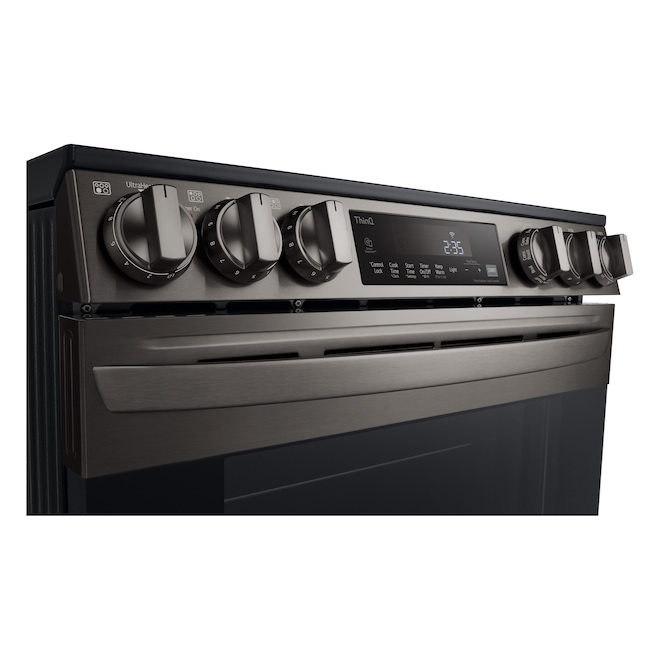 Cuisinière intelligente LG 6,3 pi³ 30 po friteuse à air acier inoxydable noir