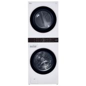 LG WashTower 5.2-cu ft Washer 7.4-cu ft Dryer White Electric Stacked Washer and Dryer Kit