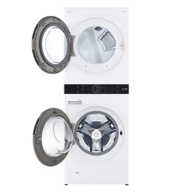 LG WashTower Electric Stacked Laundry Center - 5.2-cu ft Washer/7.4-cu ft Dryer - White - ENERGY STAR