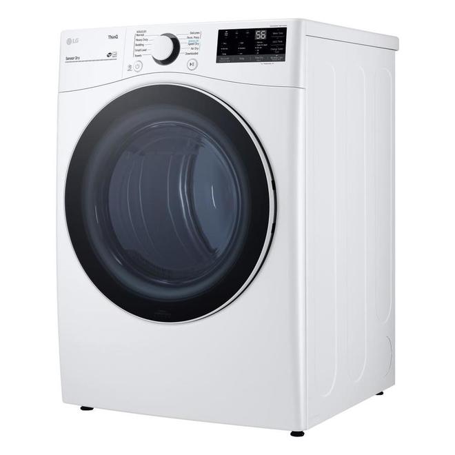 Sécheuse au gaz LG 7,4 pi³ superposable porte battante réversible blanc ENERGY STAR®