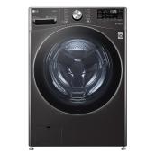 LG AI Wash 5.2 cu ft High Efficiency Stackable Front-Load Washer (Black Stainless Steel)