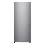 Réfrigérateur à congélateur en bas LG de 14,7 pi³ argent platine résistant aux empreintes, profondeur comptoir