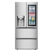 LG 33-in 4-Door Refrigerator - 18 cu. ft. - Stainless Steel - InstaView & Door-in-Door
