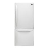 Réfrigérateur à congélateur inférieur LG 22 pi³ 30 po certifié Energy Star blanc