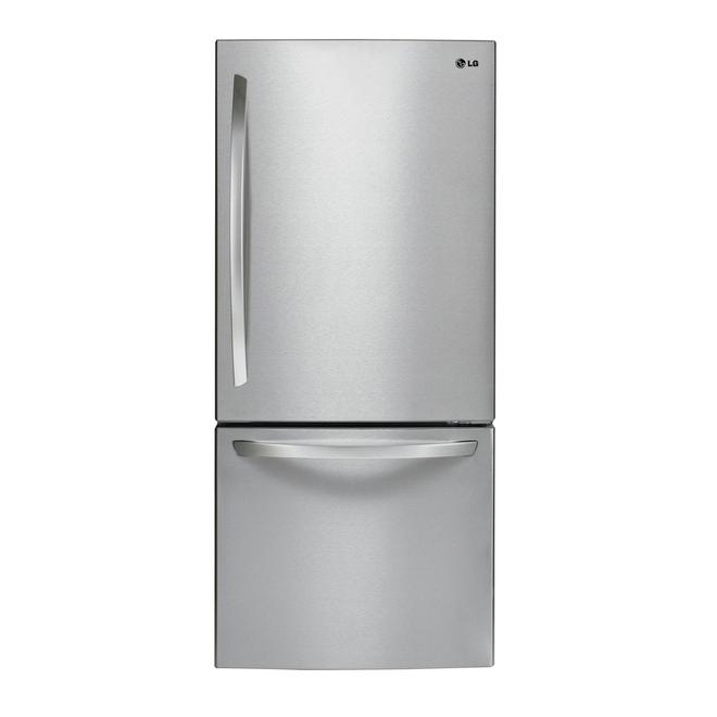 Réfrigérateur à congélateur inférieur à profondeur standard LG certifié Energy Star, 22 pi³, acier inoxydable