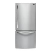 Réfrigérateur à congélateur inférieur LG 22 pi³ 30 po acier inoxydable certifié Energy Star