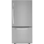 LG Bottom 33-in Freezer Refrigerator - 25.5-cu. ft. - Stainless Steel