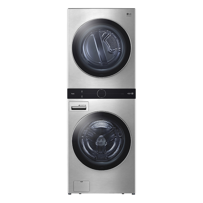 LG Studio Single Unit Front Load Washer and Dryer WashTower - 5.8-cu. ft./7.4-cu. ft. - Stainless Steel