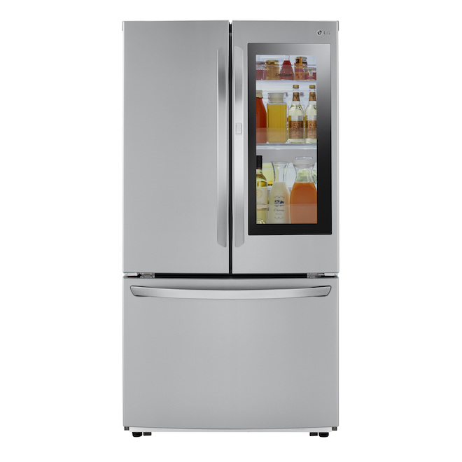 LG 22.6-cu. ft. 3-Door Counter-Depth French-Door Refrigerator with Ice ...