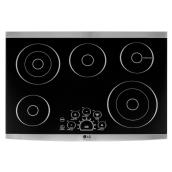 LG Studio 30-in 5-Element Smooth Surface Stainless Steel Electric Cooktop (30.84-in)