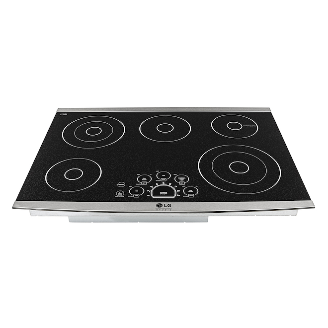 Surface de cuisson LG Studio à 5 éléments en acier inoxydable, surface lisse (30,84 po)