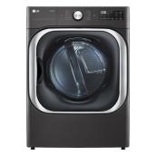 LG 9-cu ft Stackable Electric Dryer-  Reversible Side Door - Black Stainless Steel - ENERGY STAR®