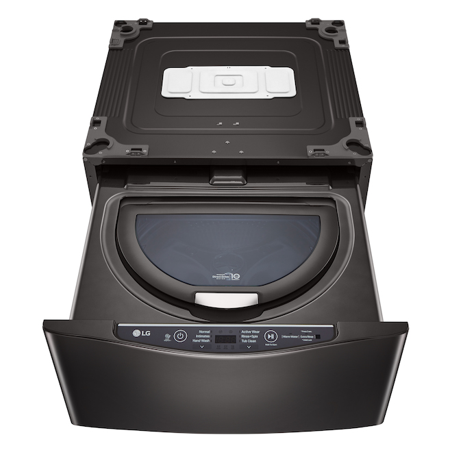 LG 1.1-cu. ft. 29-in High Efficiency Pedestal Washer (Black Stainless Steel)