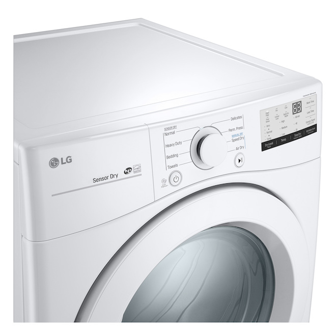 LG 7.4-cu ft White Reversible Side Swing Door ENERGY STAR® Certified Stackable Electric Dryer