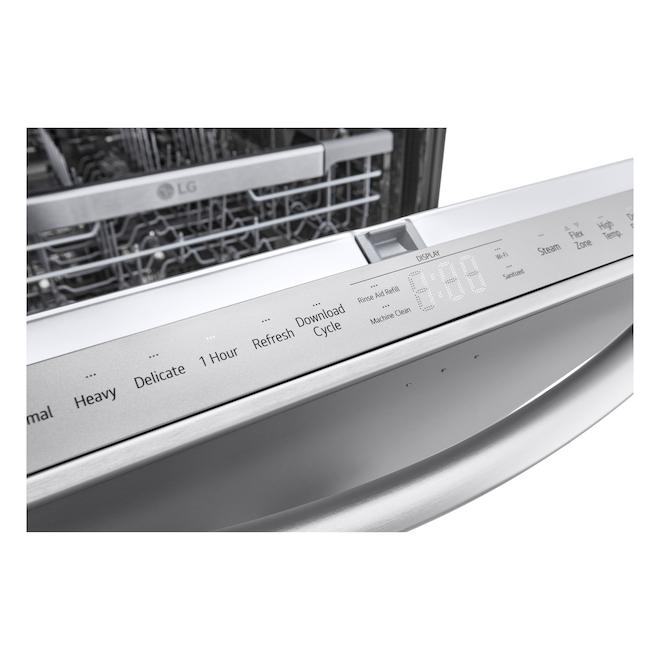 LG 24-in QuadWash Pro Stainless Steel TrueSteam Dynamic and Heat Dry Technology Built-in Dishwasher