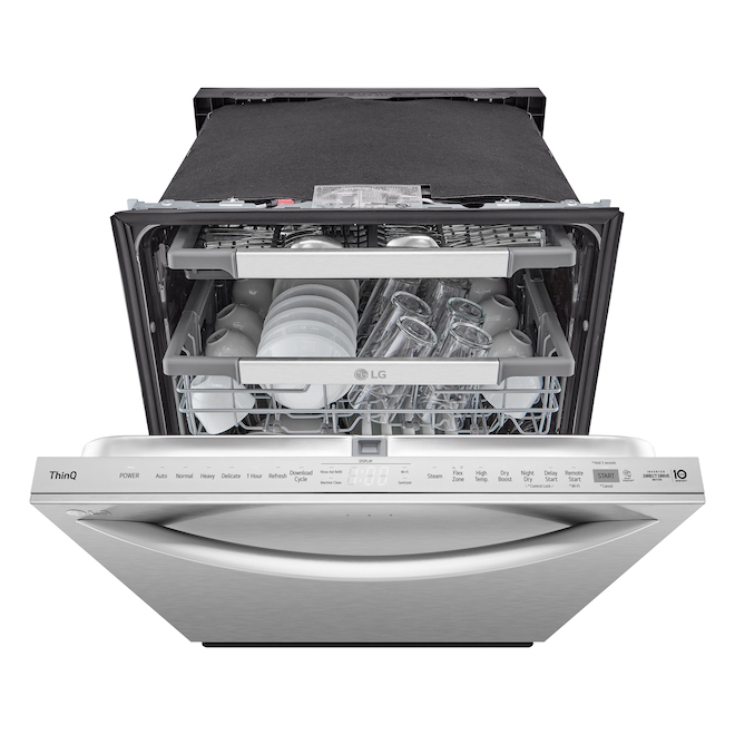 LG 24-in QuadWash Pro Stainless Steel TrueSteam Dynamic and Heat Dry Technology Built-in Dishwasher