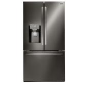 LG 28-cu ft French Door 36-in Refrigerator - Black Stainless Steel - Ice and Water Dispenser