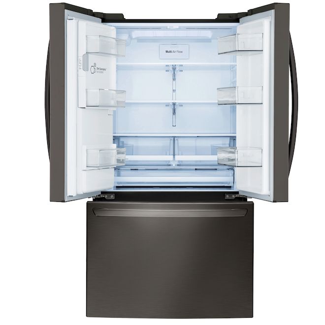 LG 28-cu ft French Door 36-in Refrigerator - Black Stainless Steel - Ice and Water Dispenser