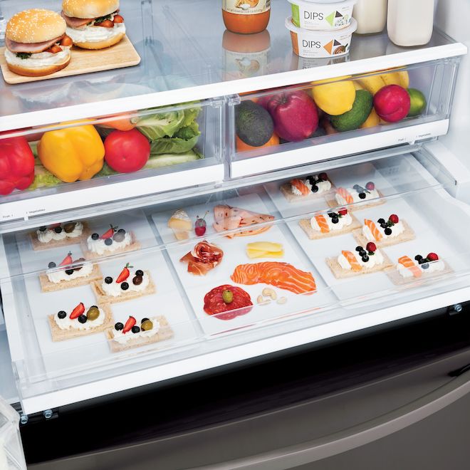 LG 28-cu ft French Door 36-in Refrigerator - Black Stainless Steel - Ice and Water Dispenser