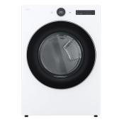 LG 7.4-cu ft TurboSteam Front Load Electric Dryer - LCD Control Knob - AI Sensor Dry - White