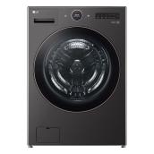 LG Black 5.8-cu ft Front Load Steam Electric Washer - AI - LCD Control Knob