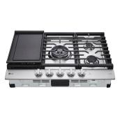 LG 30-in Stainless Steel 5 Burner Gas Cooktop with WiFi