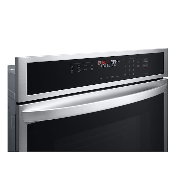 LG Stainless Steel 30-in 4.7-ft³ Fan Convection Single Wall Oven with AirFry